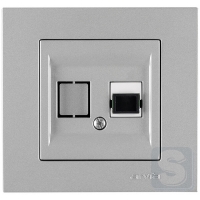 Розетка с портом для оптоволоконного кабеля, оптическая розетка Arvia Electric KAREN Серебро (20 03 2000 252)